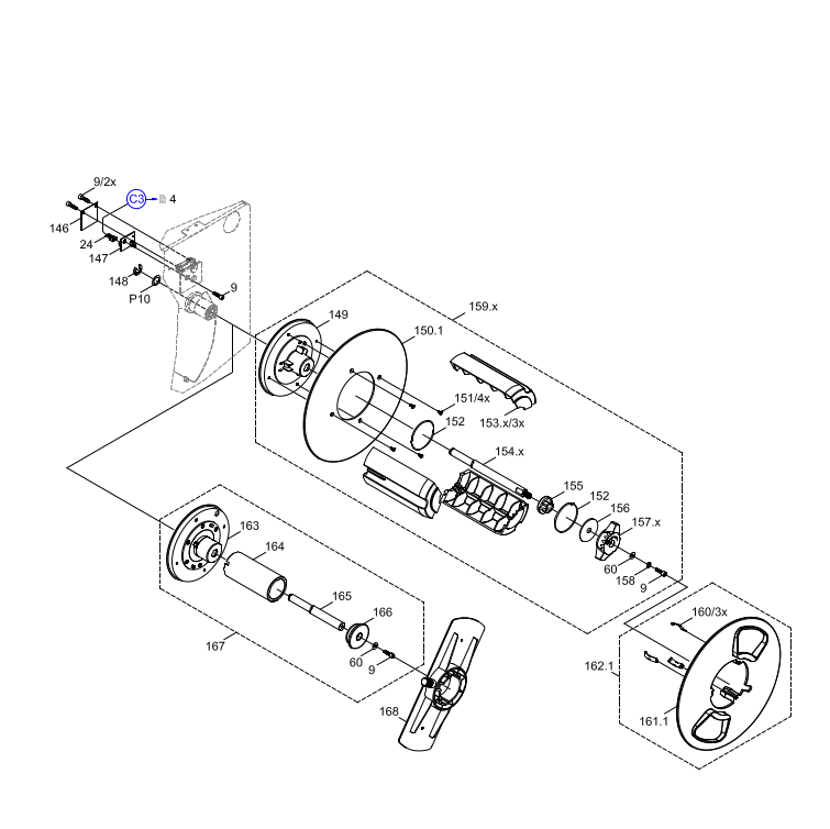 Left Hand Unit - Label Unwinder Hermes -2/-2s